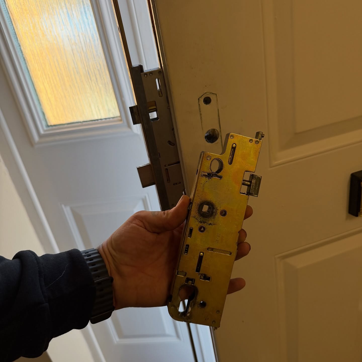 GU gearbox repaired on white upvc door in Shiremoor