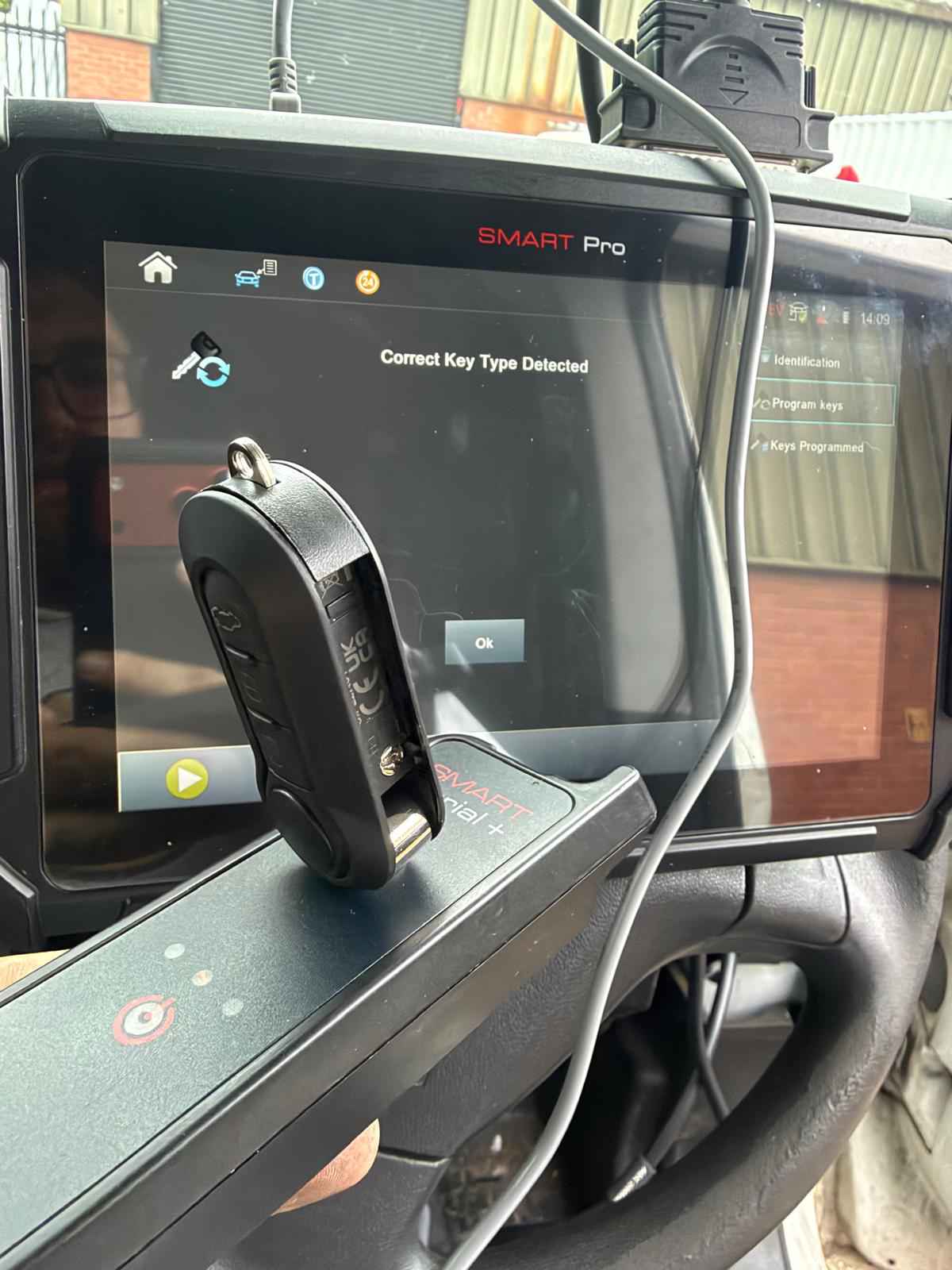 Programming car key in Cramlington using Smart Pro key duplication machine 