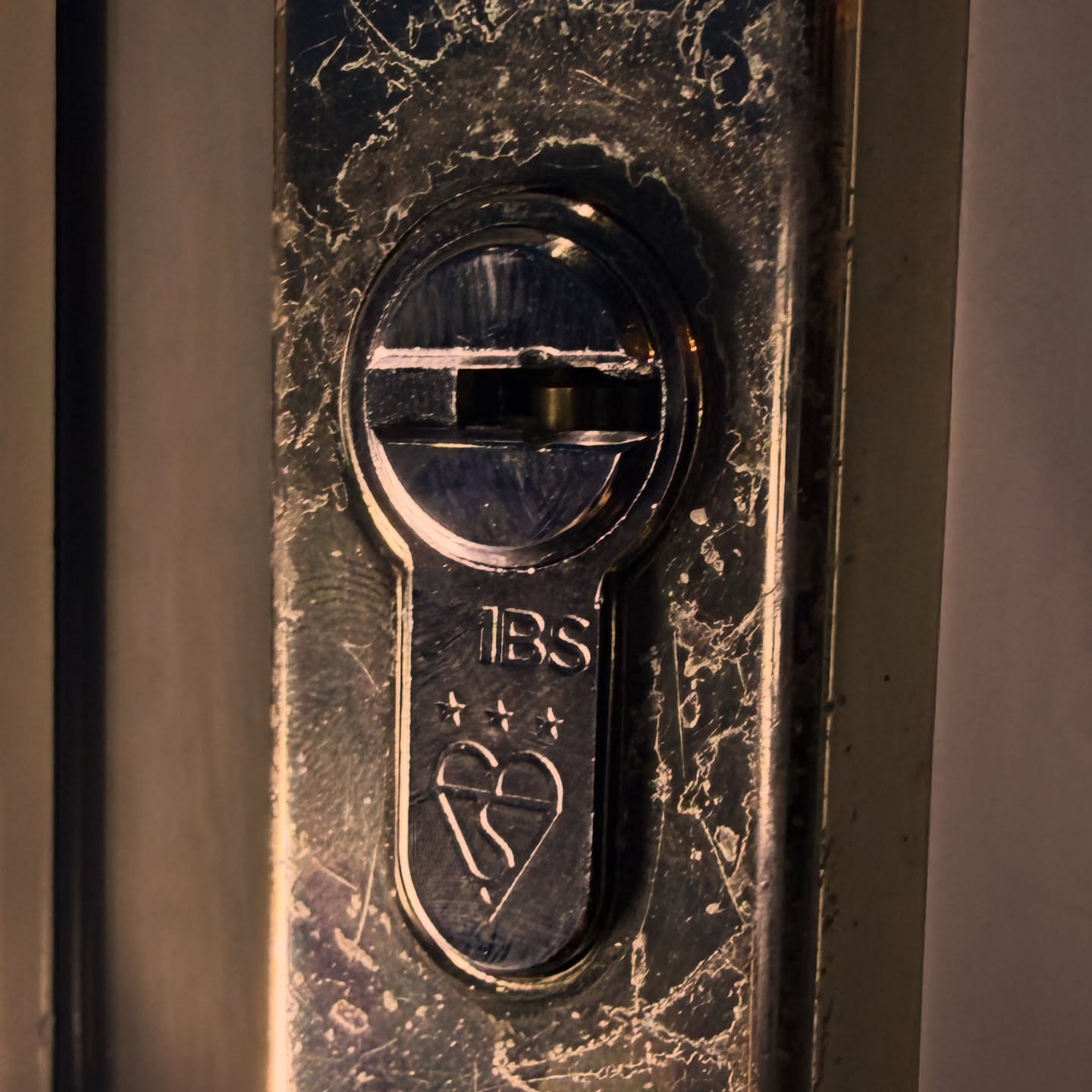 Chrome Abs diamond standard lock fitted to upvc door  